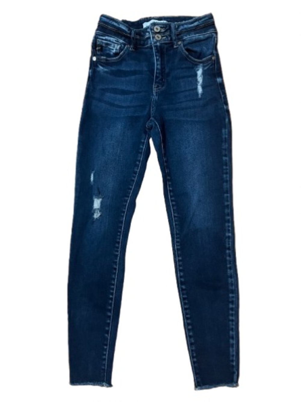 KanCan Double Button Blue Distressed Denim Jeans - Women Size 25